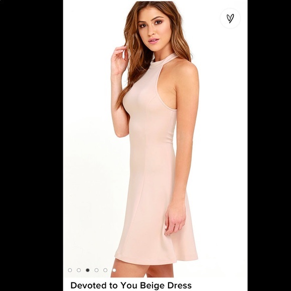 Lulus Dresses & Skirts - NWT Lulus Devoted to You Beige Halter dress